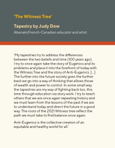 Judy Dow Tapestry 'The Witness Tree' statement